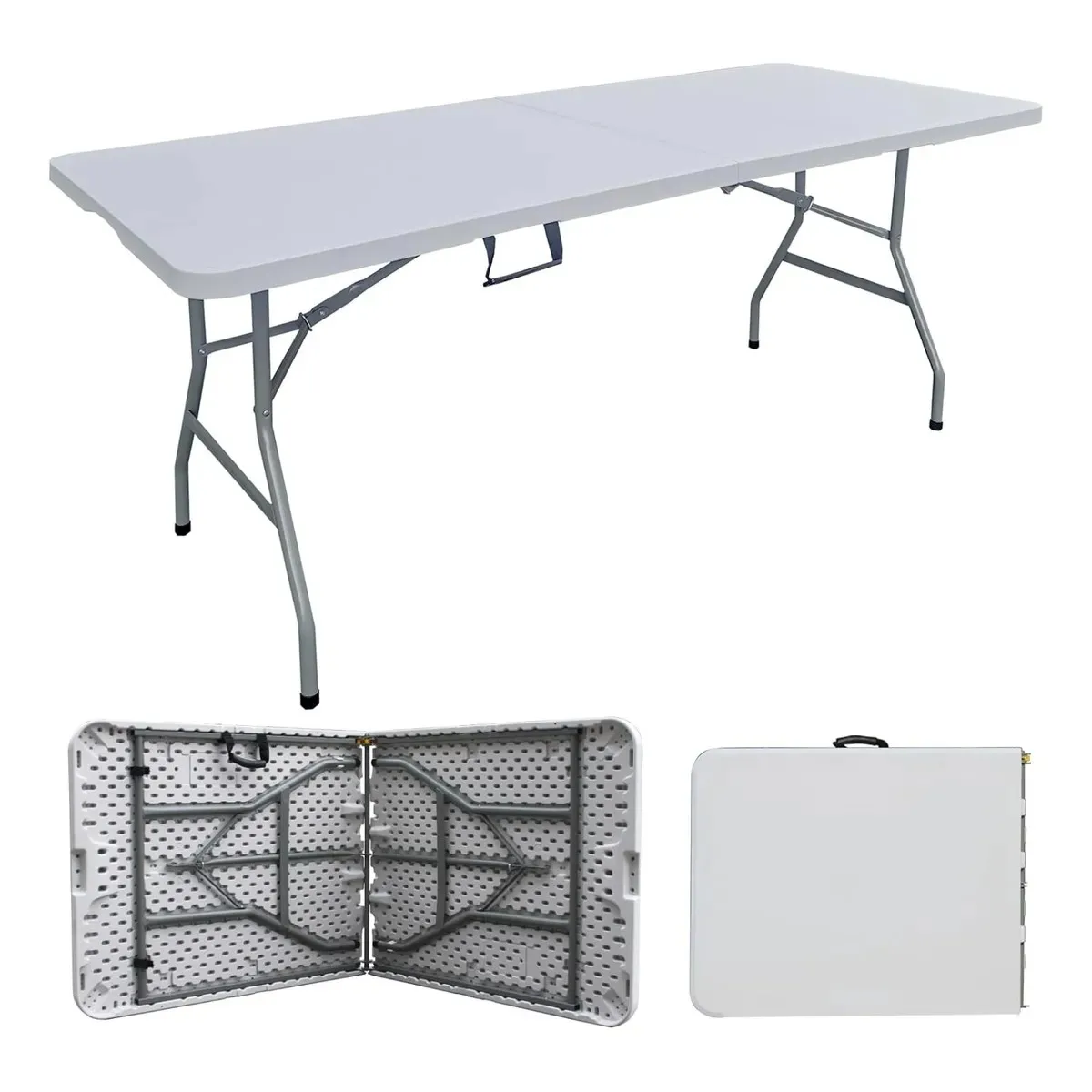 EVERSO - Mesa Plegable Valija 180 Exterior Interior Blanco
