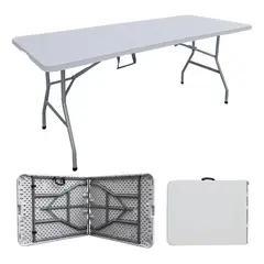 EVERSO - Mesa Plegable Valija 180 Exterior Interior Blanco