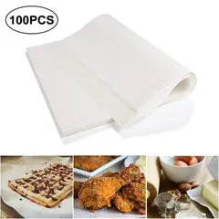 GENERICO - 100 Hojas 25x35 Cm Papel Pergamino Para Hornear-Blanco