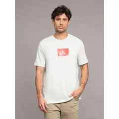 CALVIN KLEIN - Polera con monograma en caja Beige