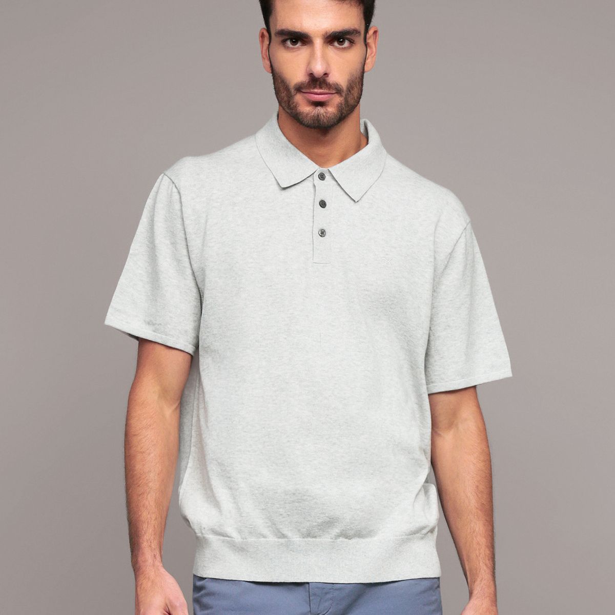 CALVIN KLEIN - Sweater polo hallmark Gris Calvin Klein