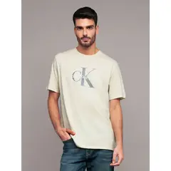 CALVIN KLEIN - Polera con monograma Beige