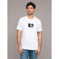 CALVIN KLEIN - Polera con monograma en caja Blanco
