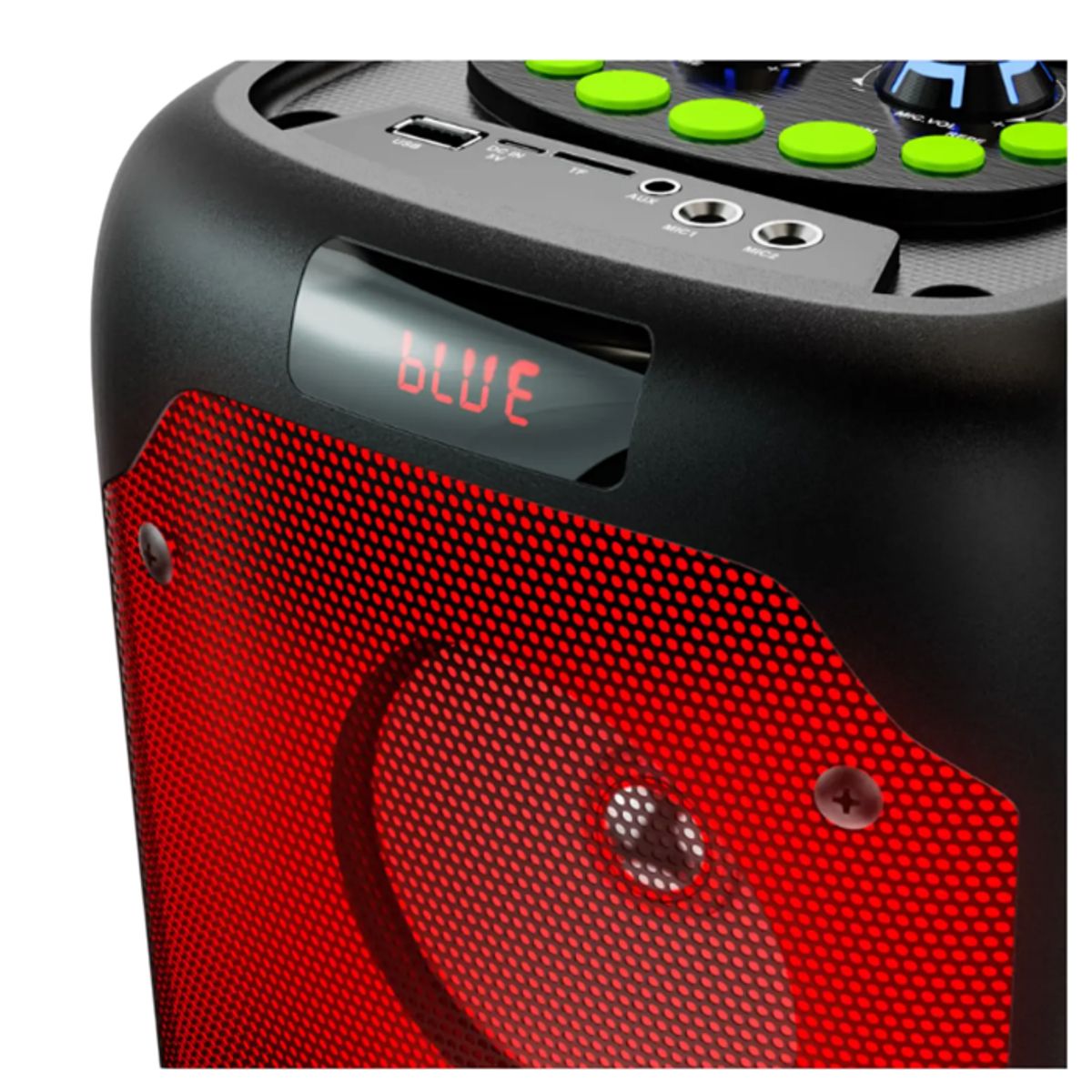 KLIP XTREME - Klip Xtreme KLS-100 BoomFire Parlante Bluetooth Portátil, 1200W, Luces LED Flameantes, Radio FM, Micrófono, Batería Recargable