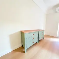 GENERICO - Par de Velador de madera 3 cajones 65x40x60 color Verde