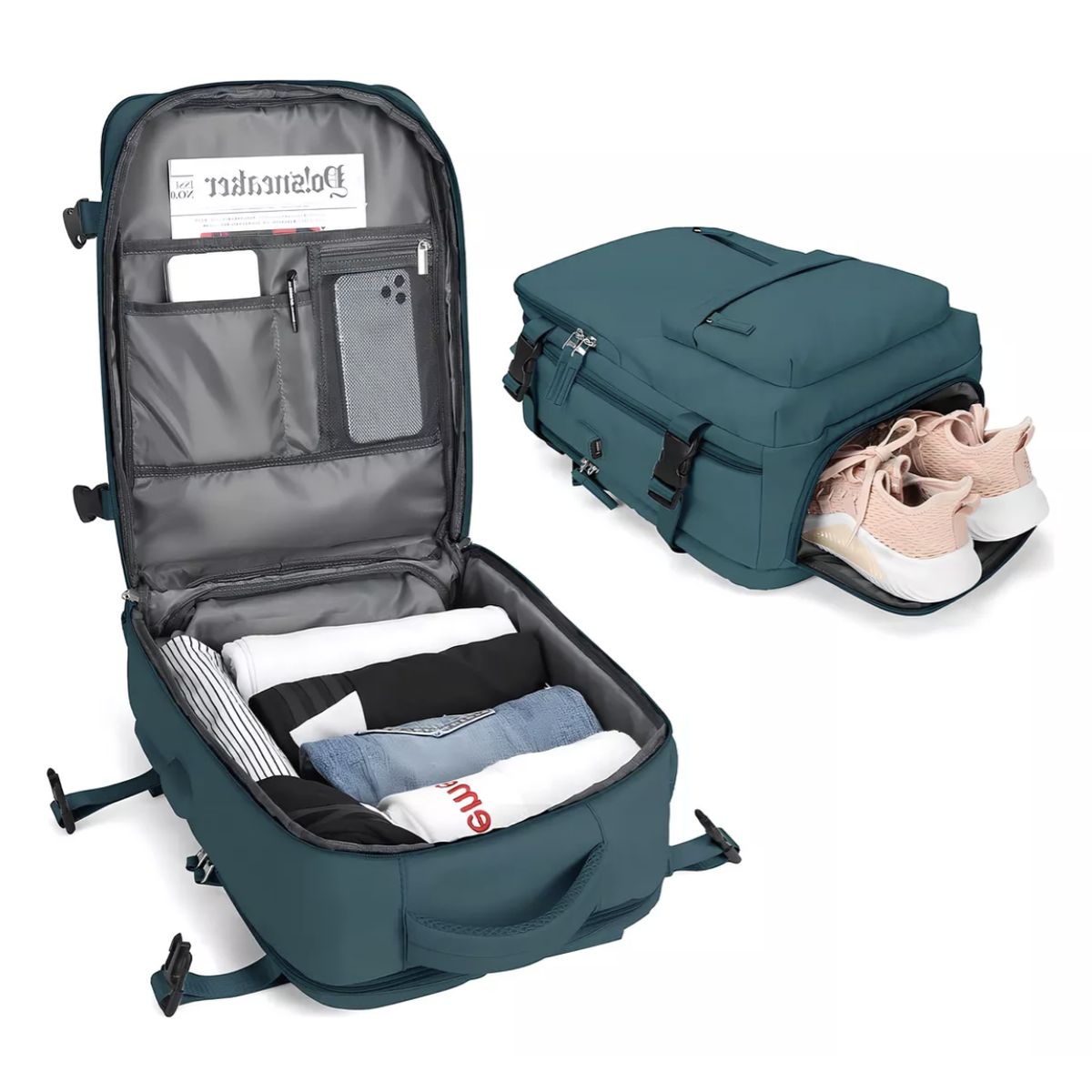 MOMO - Mochila De Viaje Avión Aprobado Gran Capacidad  Diseño De La Tela Lisa