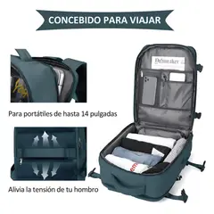 MOMO - Mochila De Viaje Avión Aprobado Gran Capacidad Diseño De La Tela Lisa