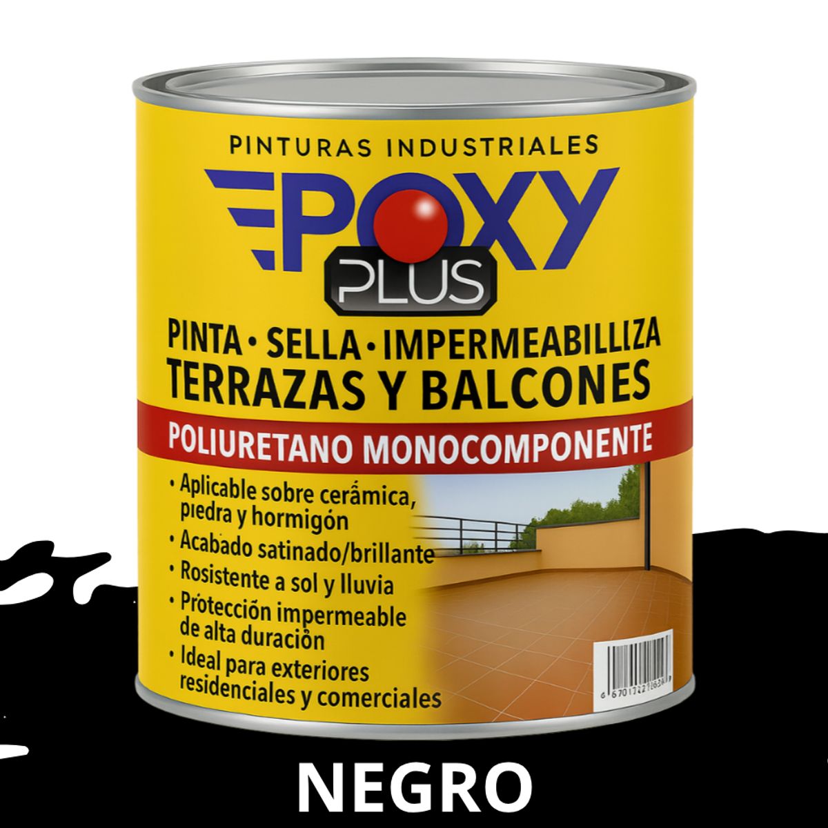 EPOXY - TERRAZAS Y BALCONES- Pinta Sella e Impermeabiliza - 500CC NEGRO