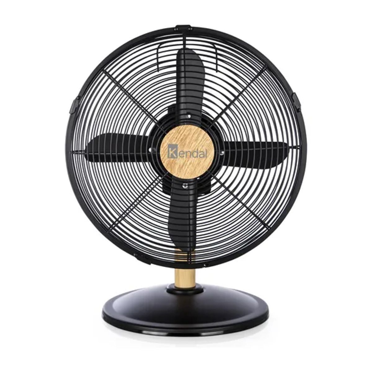 KENDAL - Ventilador De Mesa 12 Pulgadas Metal y Madera