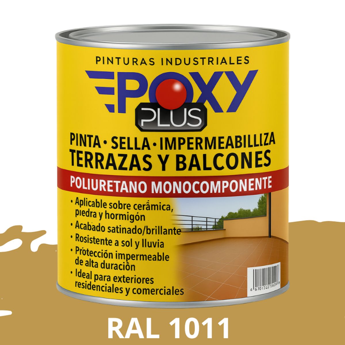 EPOXY - TERRAZAS Y BALCONES- Pinta Sella e Impermeabiliza - 500CC RAL 1011