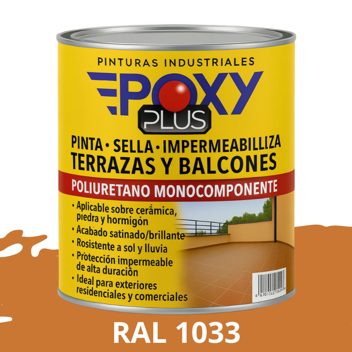 EPOXY - TERRAZAS Y BALCONES- Pinta Sella e Impermeabiliza - 500CC RAL 1033