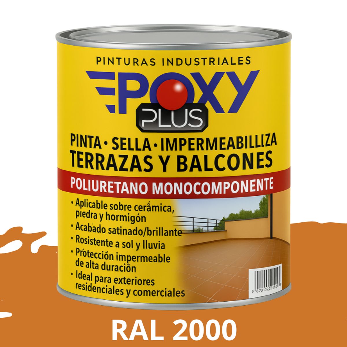 EPOXY - TERRAZAS Y BALCONES- Pinta Sella e Impermeabiliza - 500CC RAL 2000