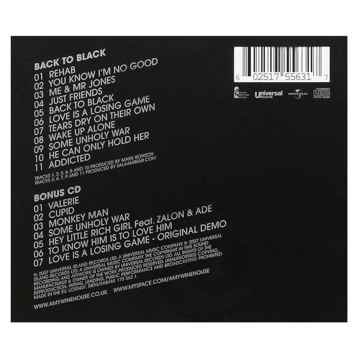 GENERICO - AMY WINEHOUSE - BACK TO BLACK (DELUXE EDITION 2CD) / CD