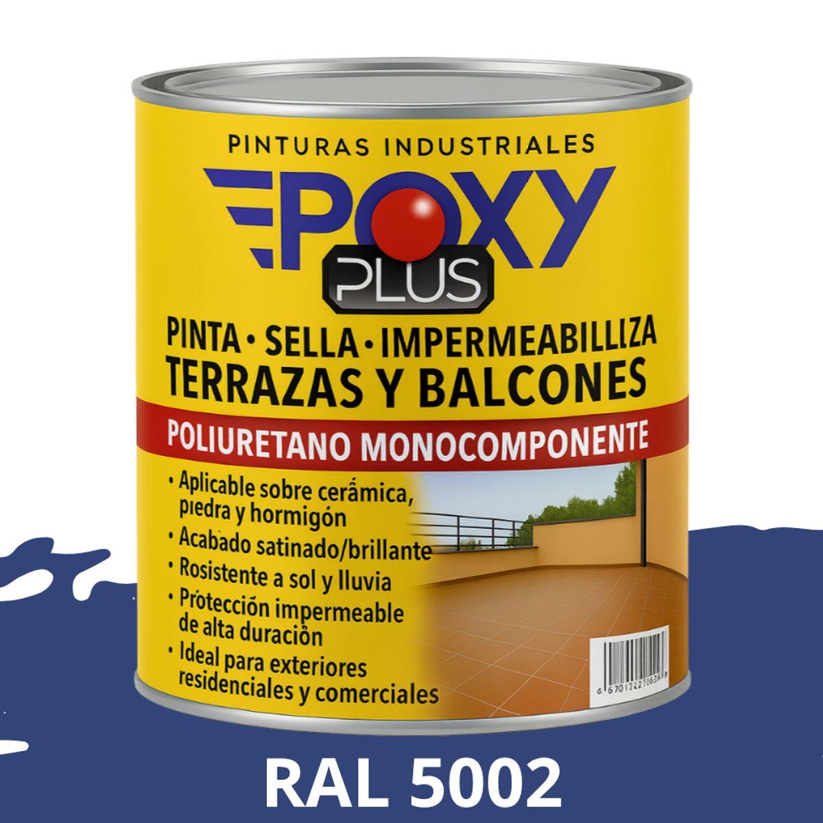 EPOXY - TERRAZAS Y BALCONES- Pinta Sella e Impermeabiliza - 500CC RAL 5002