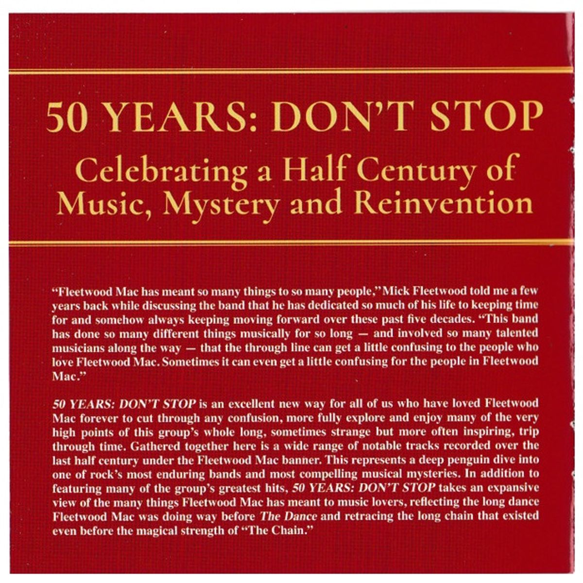 GENERICO - FLEETWOOD MAC - 50 YEARS DON'T STOP: BEST OF / CD