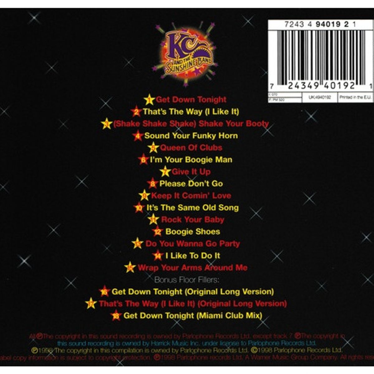 GENERICO - KC AND THE SUNSHINE BAND - THE VERY BEST OF / CD