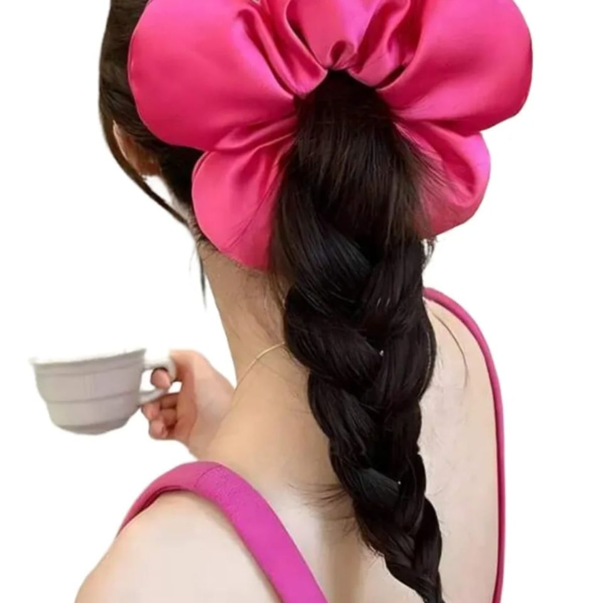 GENERICO - Scrunchie Colet Flor Tamaño Xl Color Fucsia