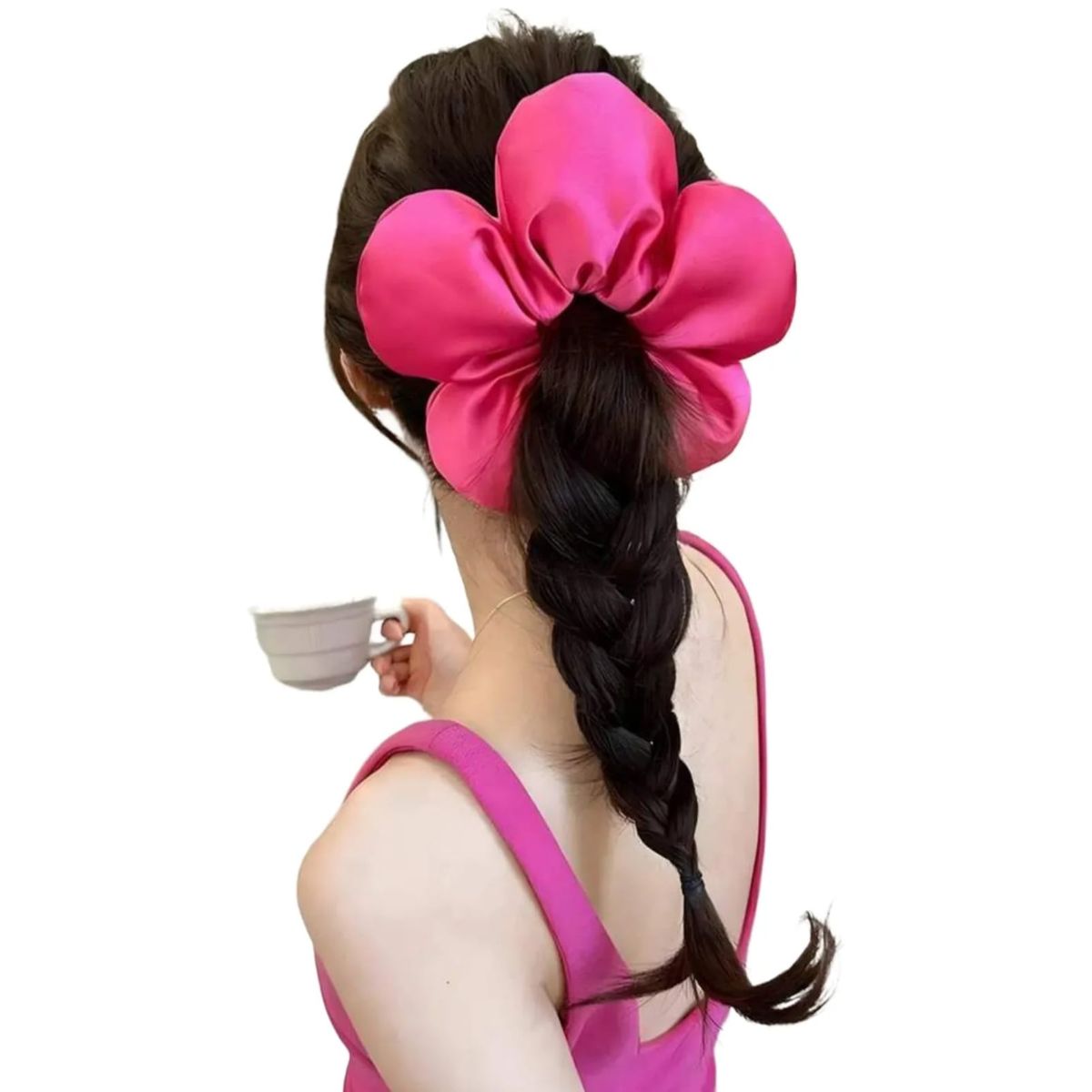 GENERICO - Scrunchie Colet Flor Tamaño Xl Color Fucsia