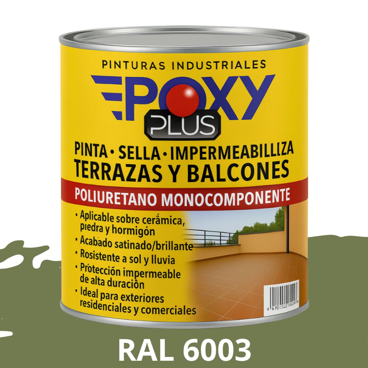EPOXY - TERRAZAS Y BALCONES- Pinta Sella e Impermeabiliza - 500CC RAL 6003