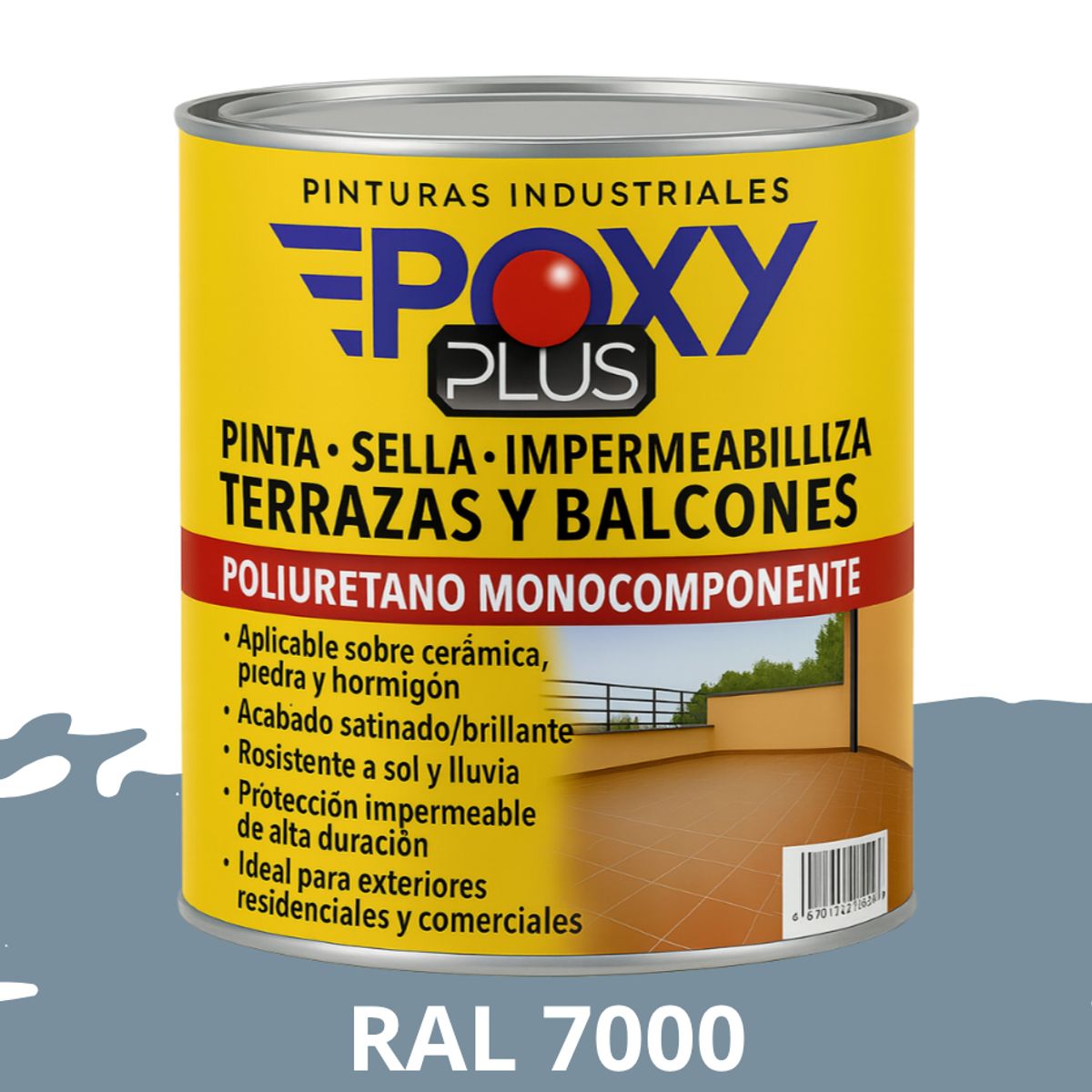EPOXY - TERRAZAS Y BALCONES- Pinta Sella e Impermeabiliza - 500CC RAL 7000