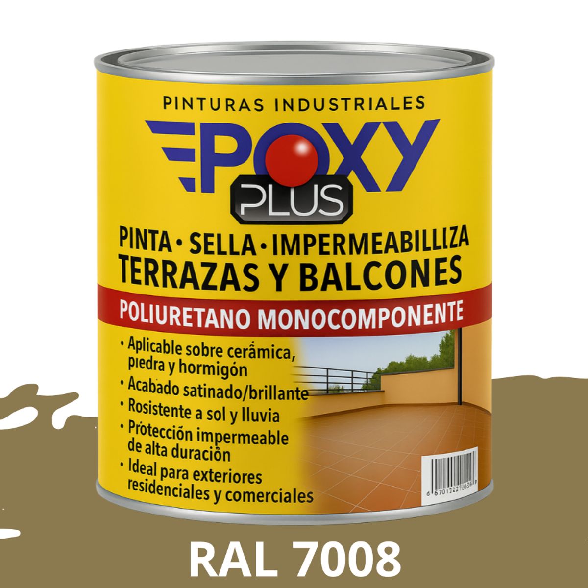 EPOXY - TERRAZAS Y BALCONES- Pinta Sella e Impermeabiliza - 500CC RAL 7008