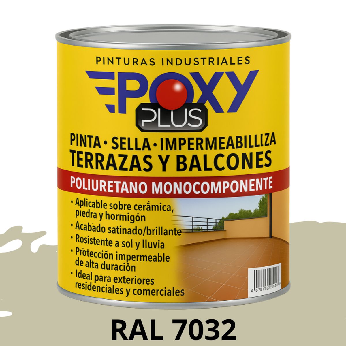 EPOXY - TERRAZAS Y BALCONES- Pinta Sella e Impermeabiliza - 500CC RAL 7032