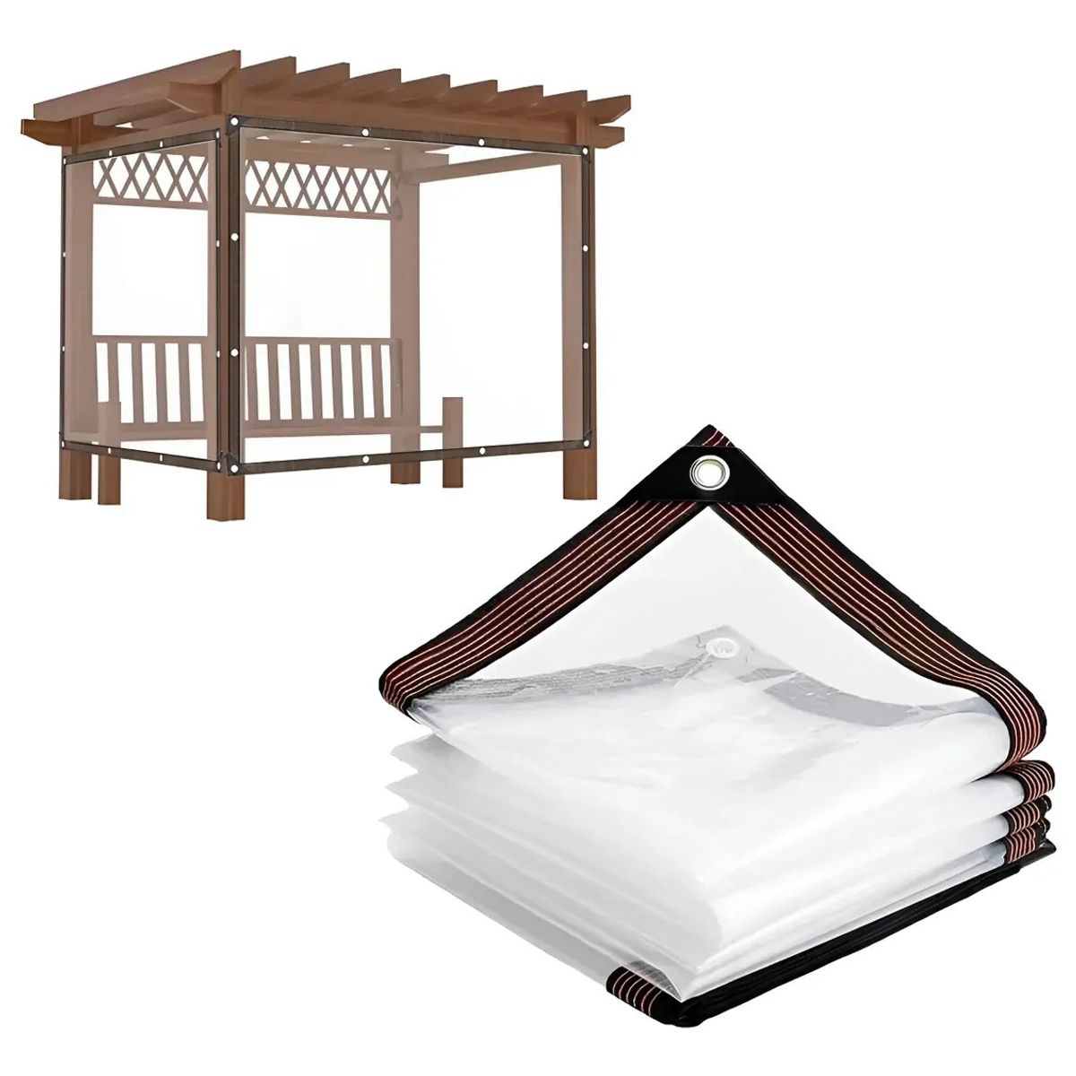 KUANGYE - 3×3m Lonas Transparentes Resistentes Impermeables+10m Cuerda