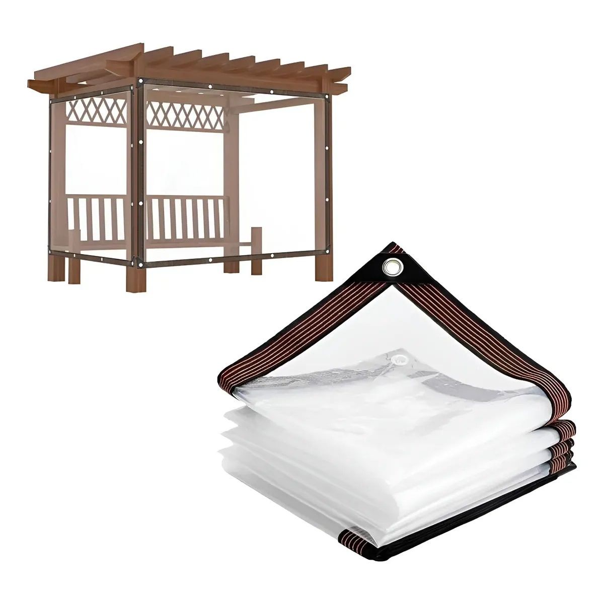 KUANGYE - 3×3m Lonas Transparentes Resistentes Impermeables+10m Cuerda