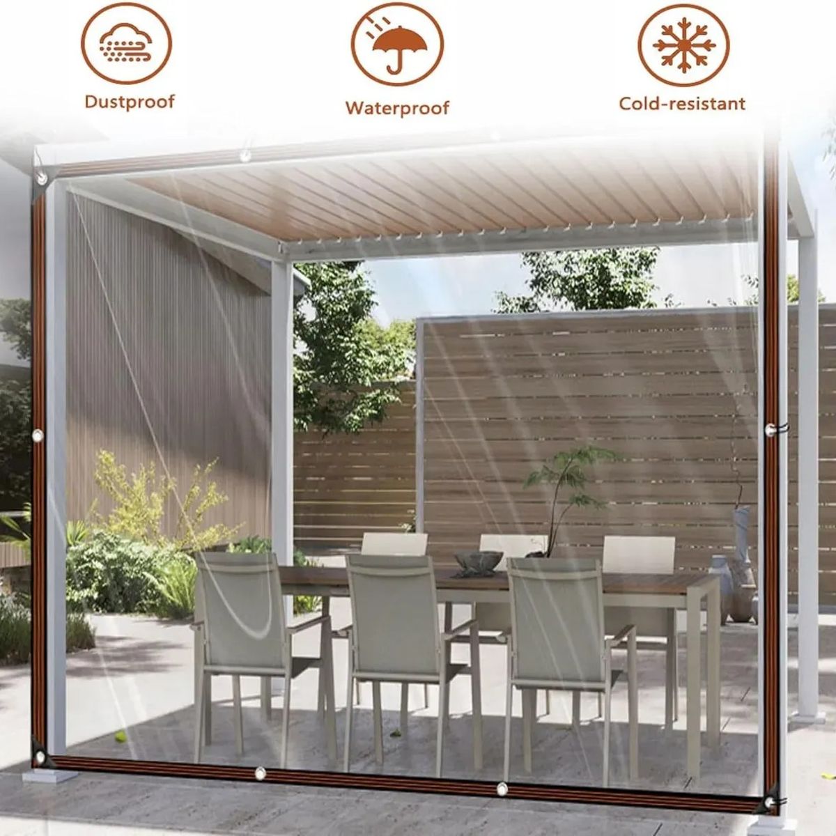 KUANGYE - 3×3m Lonas Transparentes Resistentes Impermeables+10m Cuerda