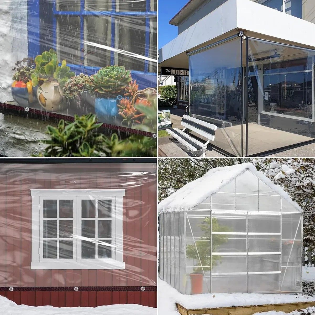 KUANGYE - Lona Transparente Resistentes Con Ojales De 3x3 Impermeable.