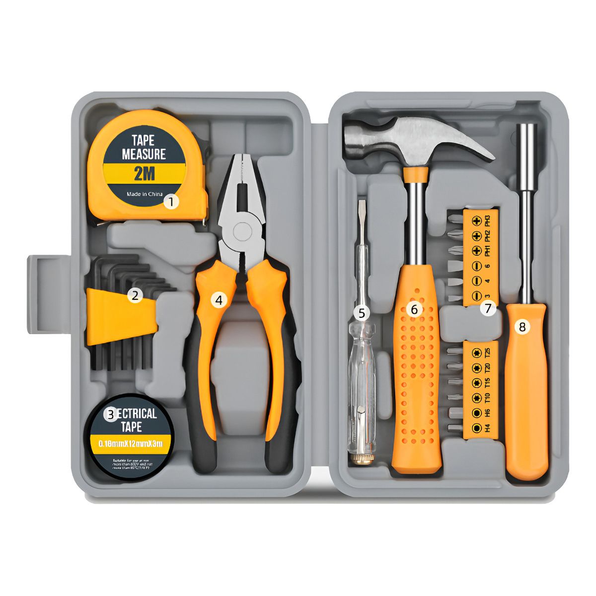 GENERICO - 24 Pcs Kit De Herramientas Diy Con Caja Para Hogar Y Oficina