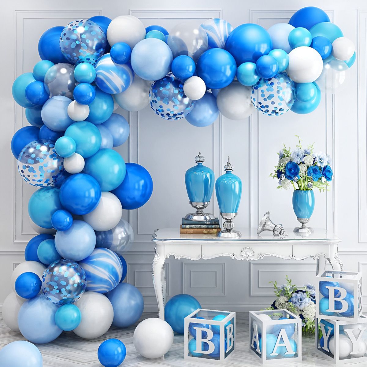 GENERICO - 116pcs Juego De Globos Azul Para Decoraciones De Fiesta Boda