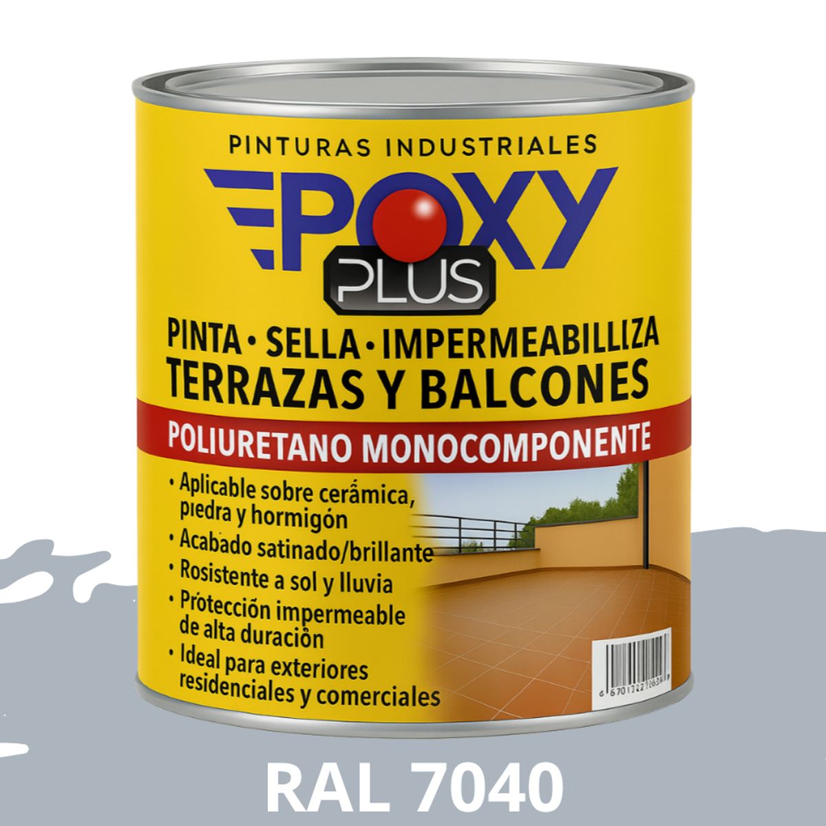 EPOXY - TERRAZAS Y BALCONES- Pinta Sella e Impermeabiliza - 500CC RAL 7040