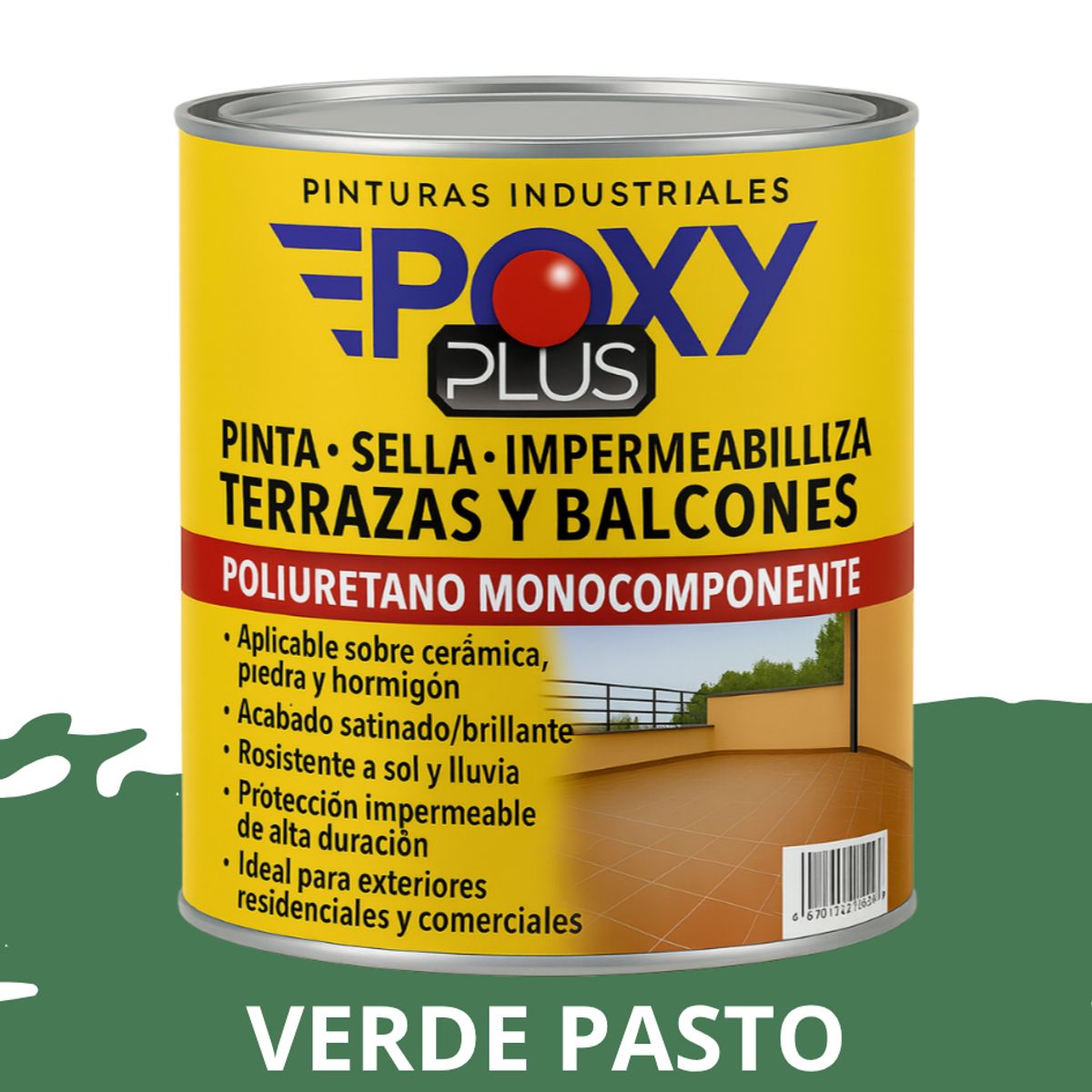 EPOXY - TERRAZAS Y BALCONES- Pinta Sella e Impermeabiliza - 500CC VERDE PASTO