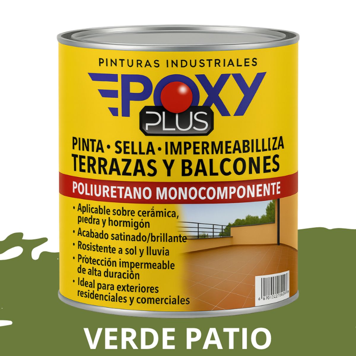 EPOXY - TERRAZAS Y BALCONES- Pinta Sella e Impermeabiliza - 500CC VERDE PATIO
