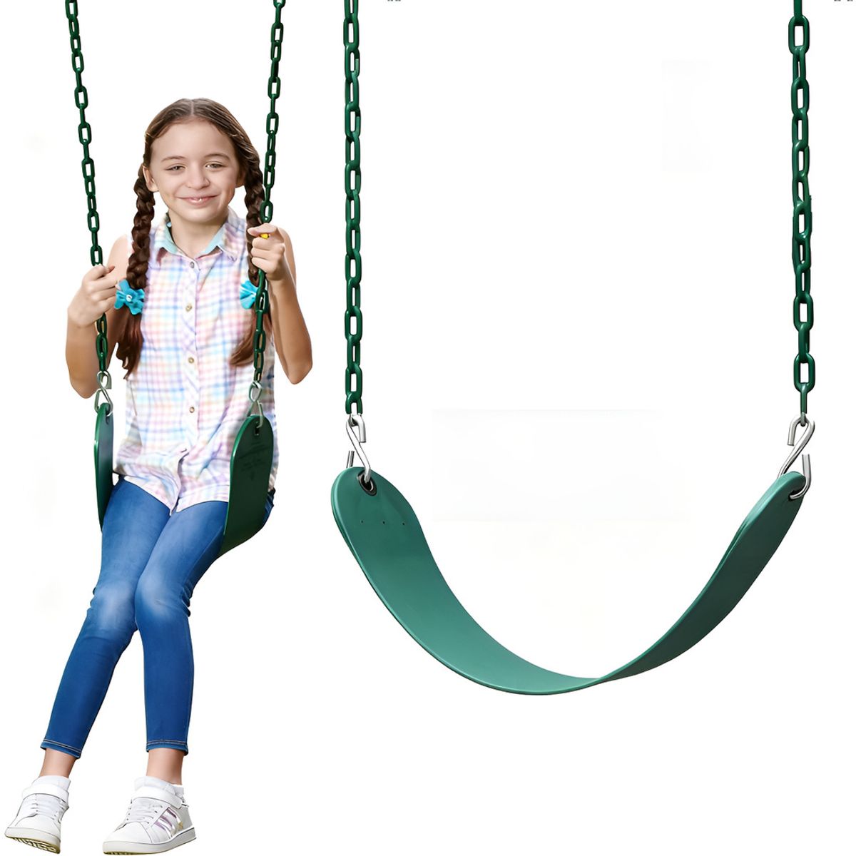 GENERICO - Asientos De Columpio Verdes Para Niños Con Cadena Exteriore