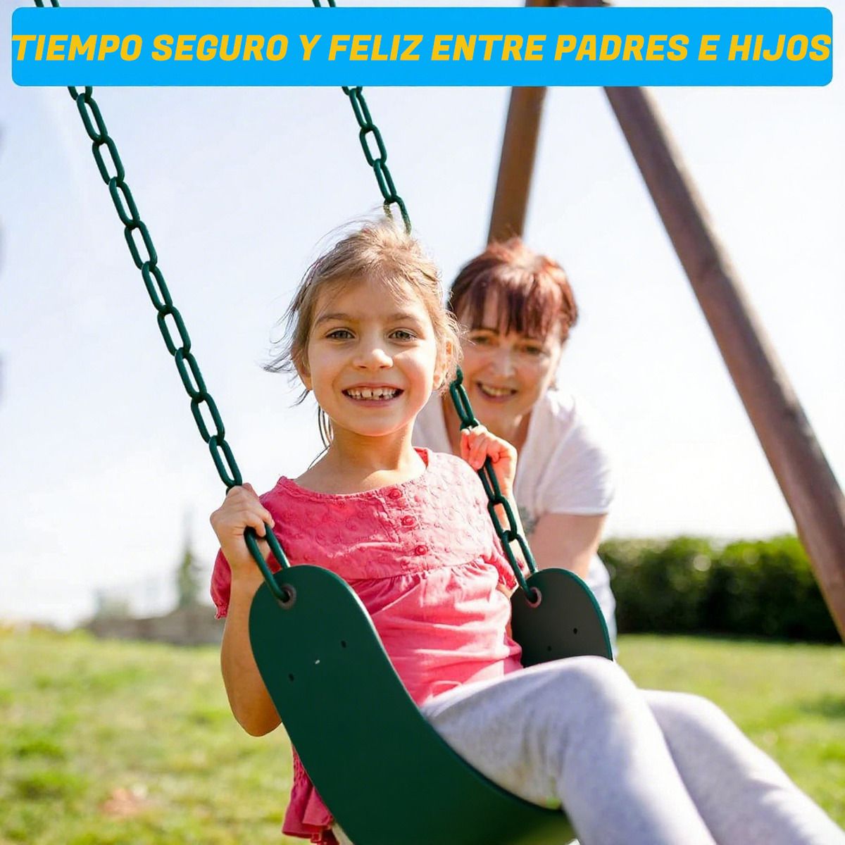 GENERICO - Asientos De Columpio Verdes Para Niños Con Cadena Exteriore