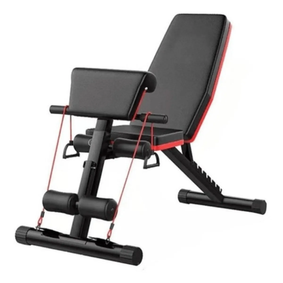 EASY FIT - Press Banca Abdominal Reclinable  Para Pesas Con Bandas