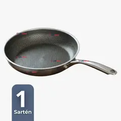 LINE - Sartén Acero Inoxidable Antiadherente 28cm Para Cocinar Freír Saltear