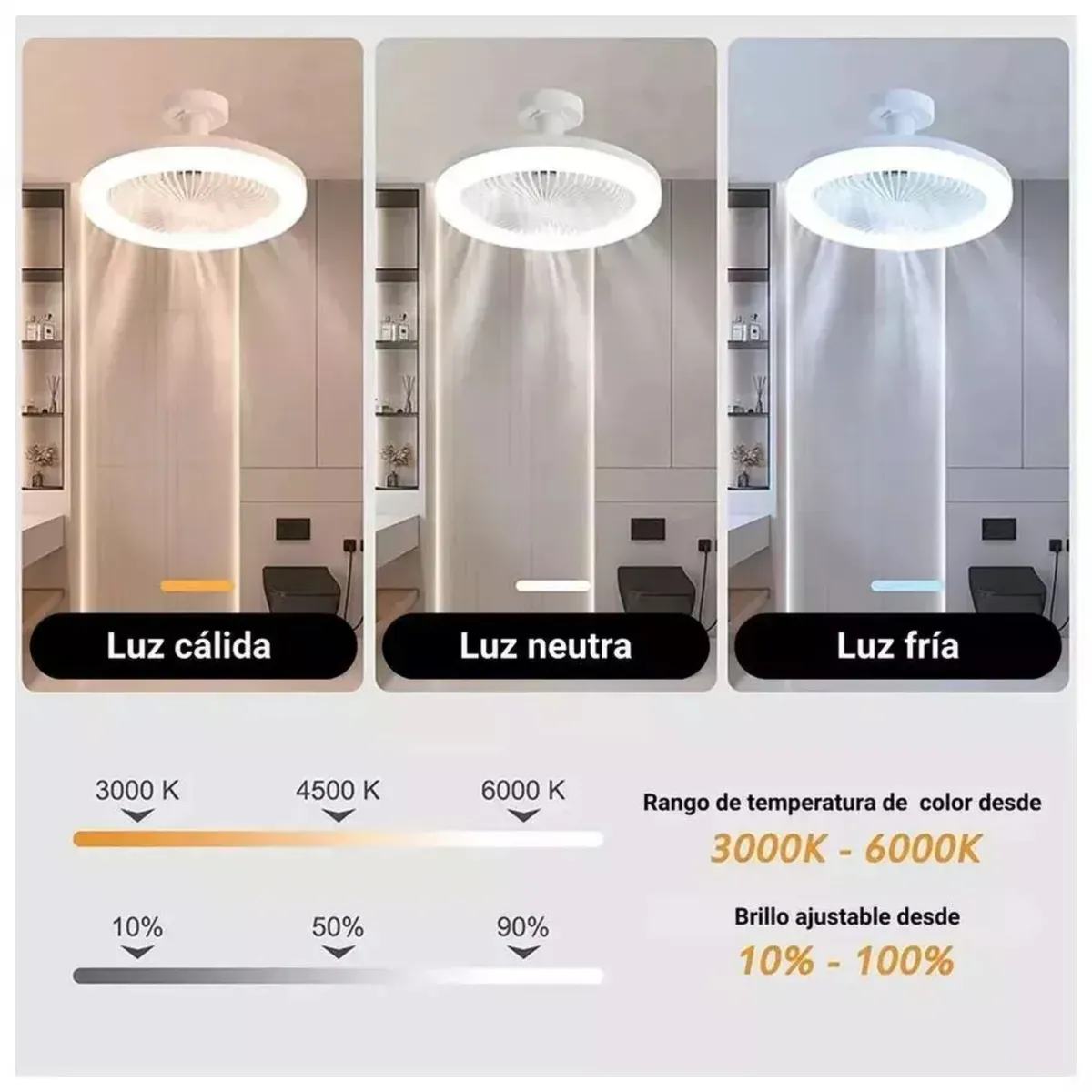 MOVI - Ventilador de Techo 3 en 1 con Luz LED– Comodidad y Estilo en tu Hogar