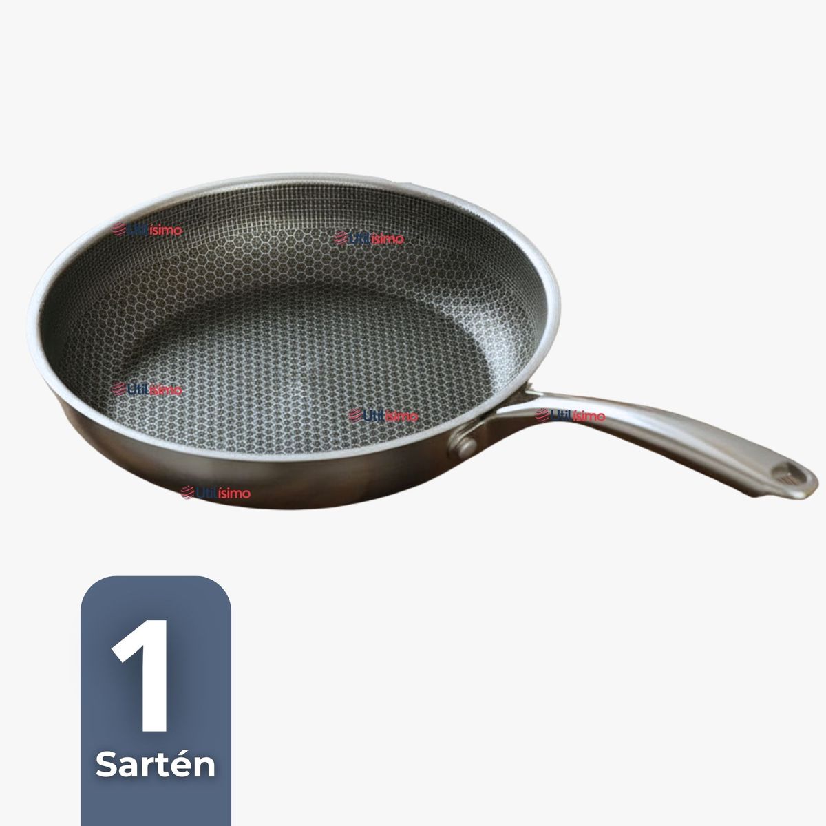 LINE - Sartén Acero Inoxidable Antiadherente 24cm Para Cocinar Freír Saltear