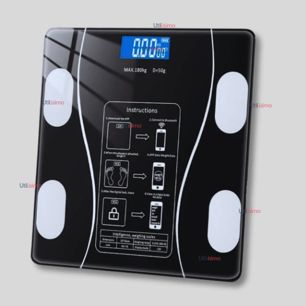 LINE - Balanza Pesa Digital Inteligente App Bluetooth Báscula Recargable