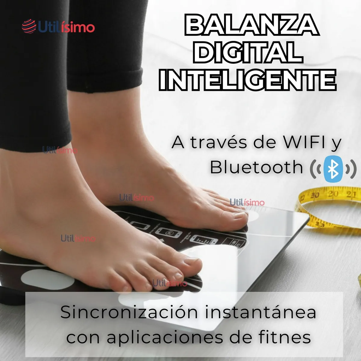 LINE - Balanza Pesa Digital Inteligente App Bluetooth Báscula Recargable