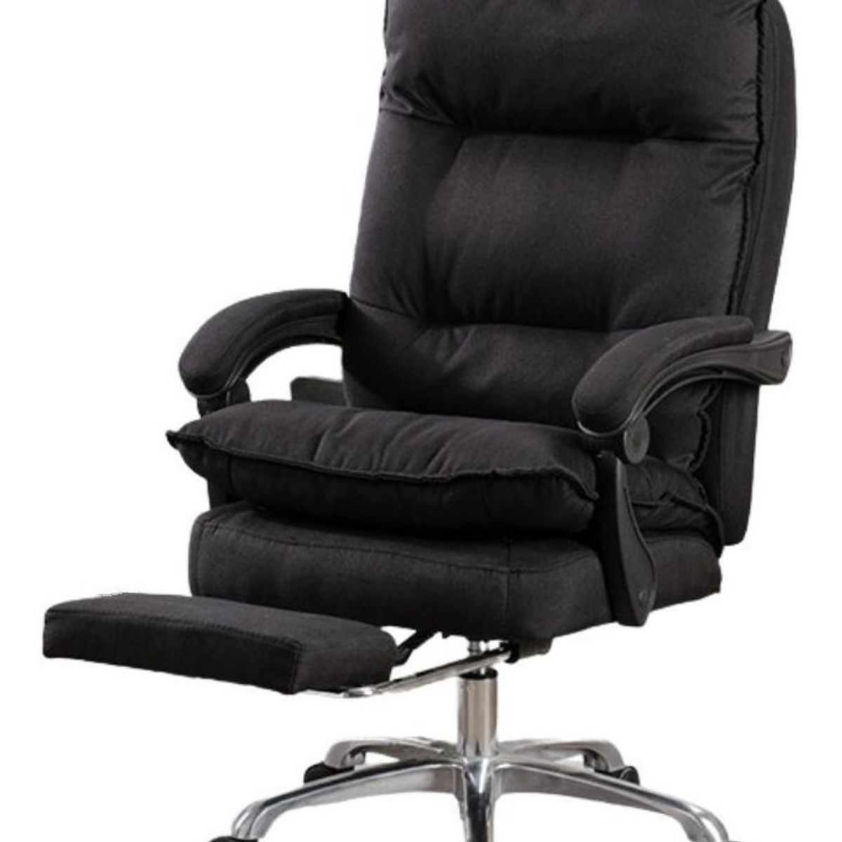 ANYHOGAR - Silla Jefe De Oficina Crusec De Tela Con Reposapiés Negro