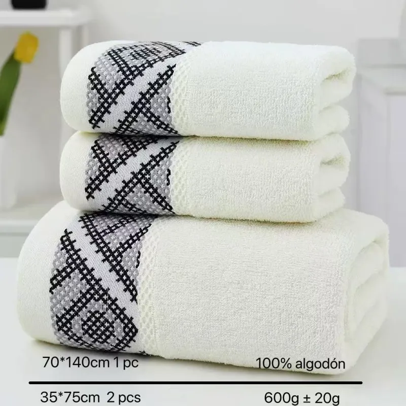 GENERICO - Pack 3 Toalla de baño - Cuerpo y Manos 100% algodón