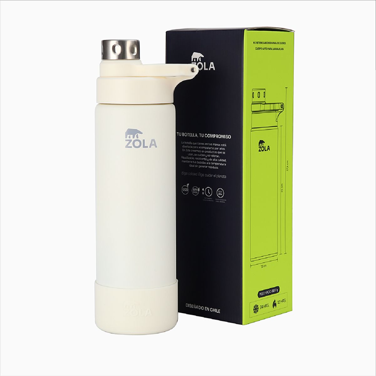 ZOLA OUTDOORS - Botella Térmica 720 ML CLASICA ZOLA OUTDOORS CREMA