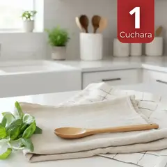 LINE - Cuchara de Madera de Bambú Con Mango Largo Utensilio de Cocina