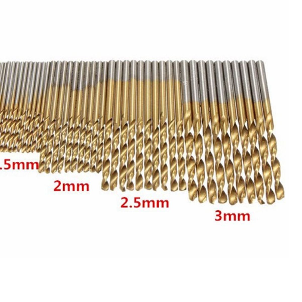 50 Mini Brocas Pequeñas Milimetricas 1mm 1.5mm 2mm 2.5mm 3mm, marca GENERICO - Foto 2