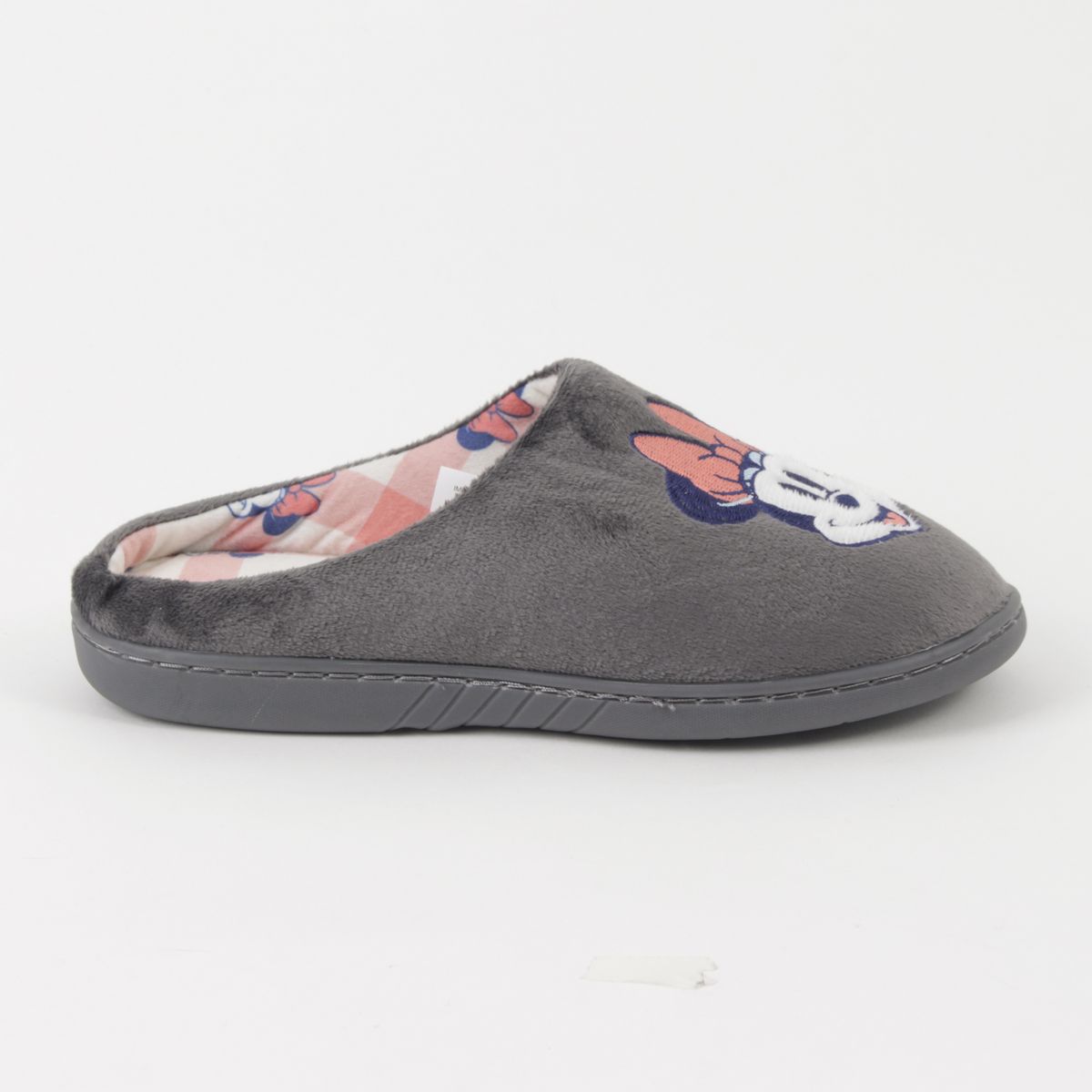 DISNEY - Pantufla Mujer Gris Oscuro Cara Feliz Minnie Disney