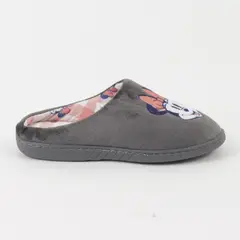DISNEY - Pantufla Mujer Gris Oscuro Cara Feliz Minnie